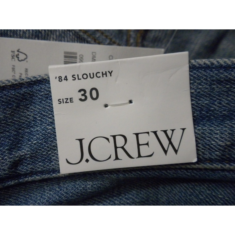 J Crew Jeans Womens 30 Blue Denim '84 Slouchy Button Fly Relaxed Straight NWT - Picture 8 of 15
